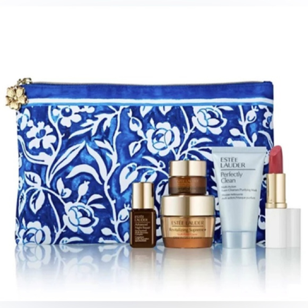 Estee Lauder 6 Pc Gift Set Revitalizing Supreme Creme, Serum, Eye Care, Lipstick - Picture 3 of 13